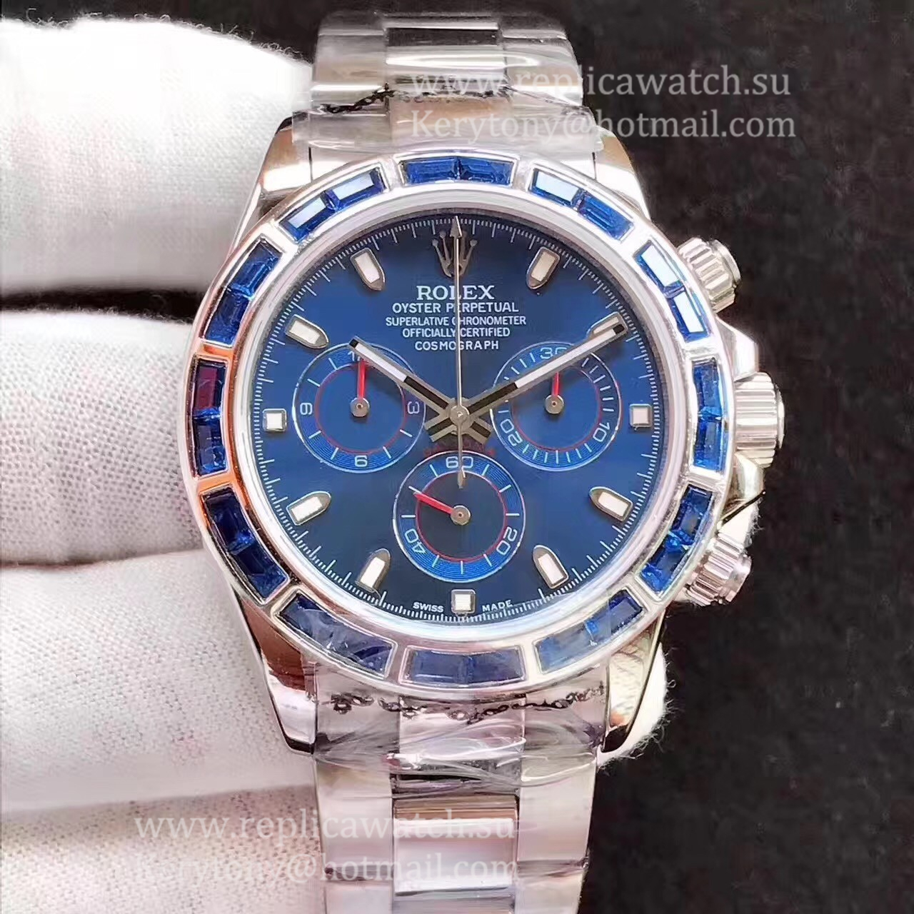 High Quality R01ex Daytona  116599 JF SS & D1am0nds Blue Dial 7750