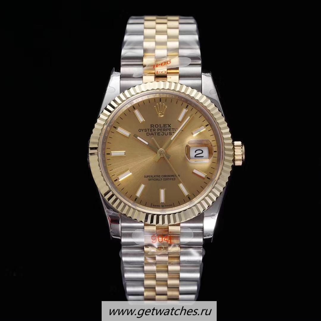 Shop R01ex Datejust 36 126233 GMF SS 904L & 18K Yellow Gold Wrapped Champagne Dial 3235
