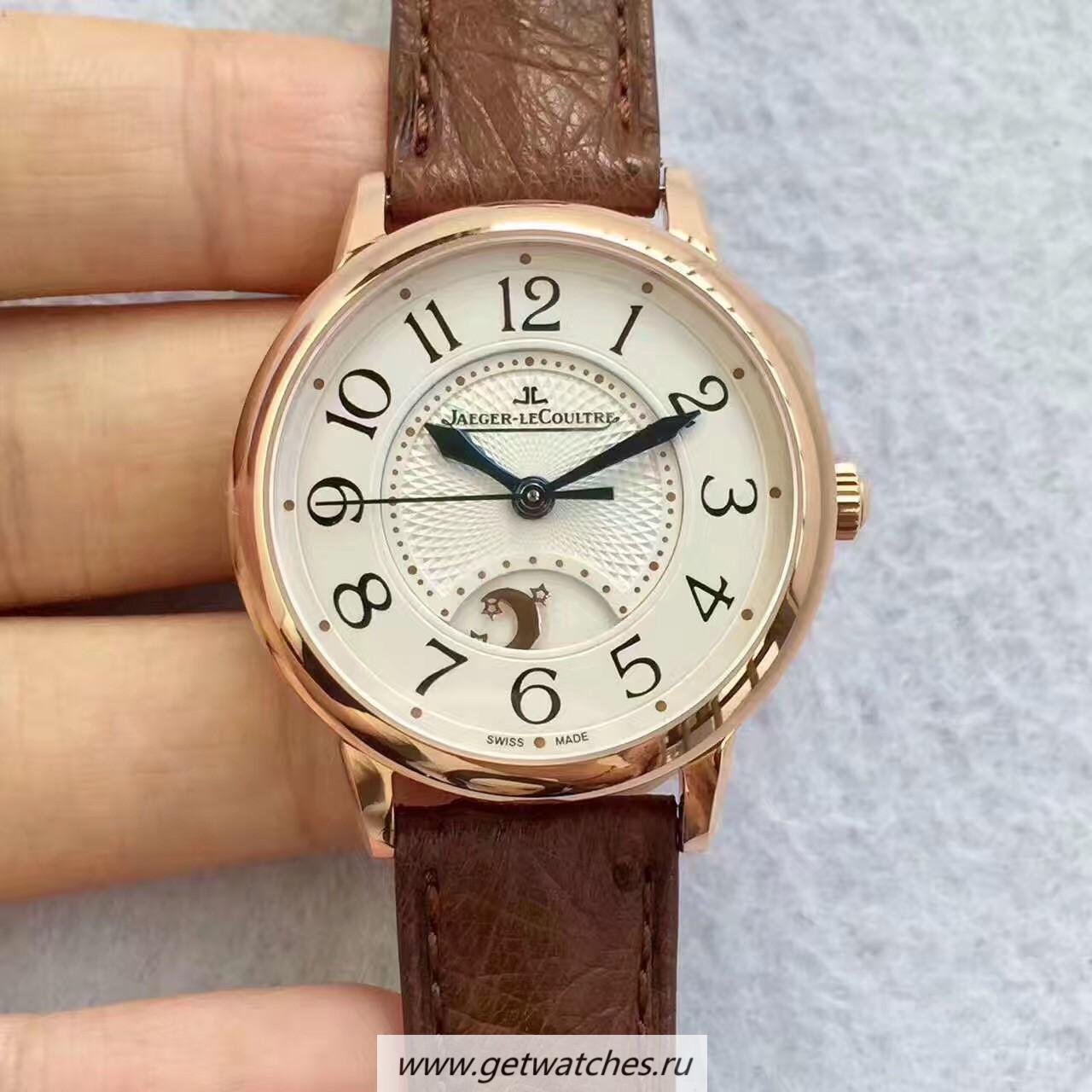 Replica Jaeger-LeCoultre Ladies Rendez-Vous Night & Day Medium 3442420 Noob Factory Rose Gold White Dial 898A/1
