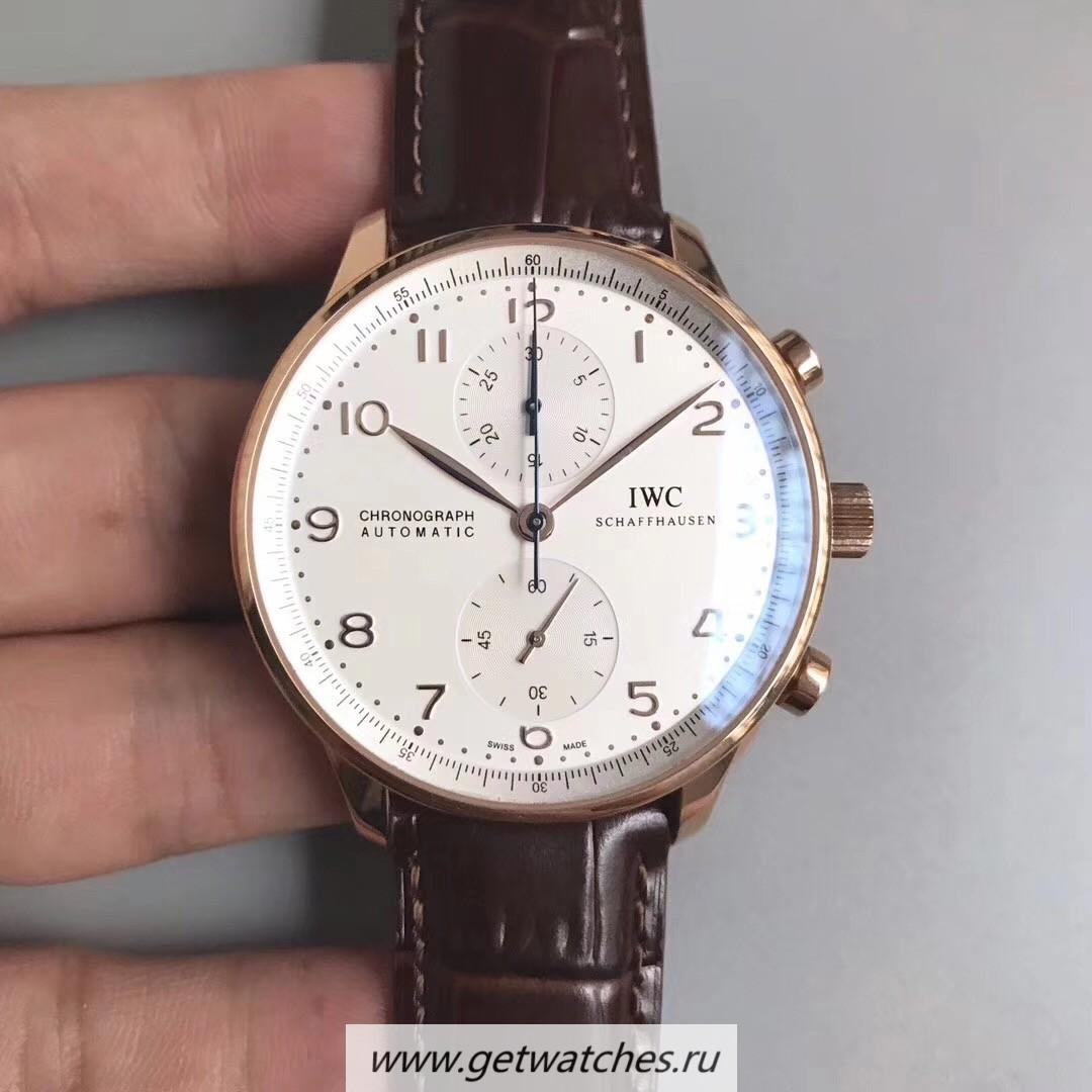 NEW Replica IWC Portugieser Chrono IW371480 ZF Rose Gold White Dial 7750