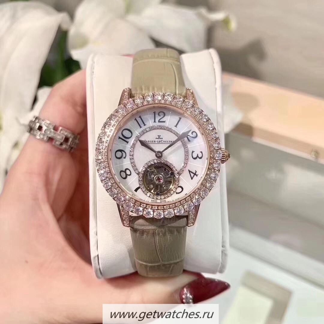 High Quality Jaeger-LeCoultre Rendez-Vous Ladies Tourbillon Q3412105 Noob Factory Rose Gold & D1am0nds MOP Dial Caliber 978