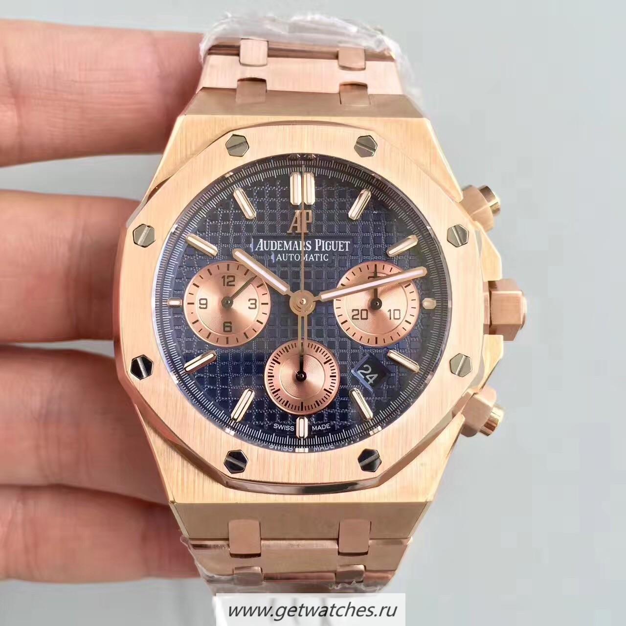 Best Price Audemars P1g*et Royal Oak Chrono 26331 JHF Rose Gold Blue Dial 7750